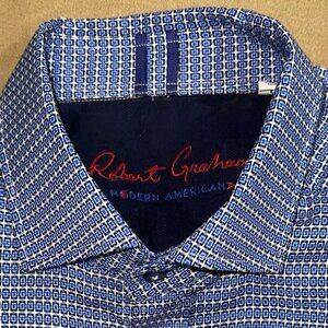 Mens Casual Dress Shirt. - Robert Graham Size Large L